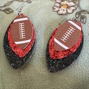 Handmade Layered Football Theme Earrings